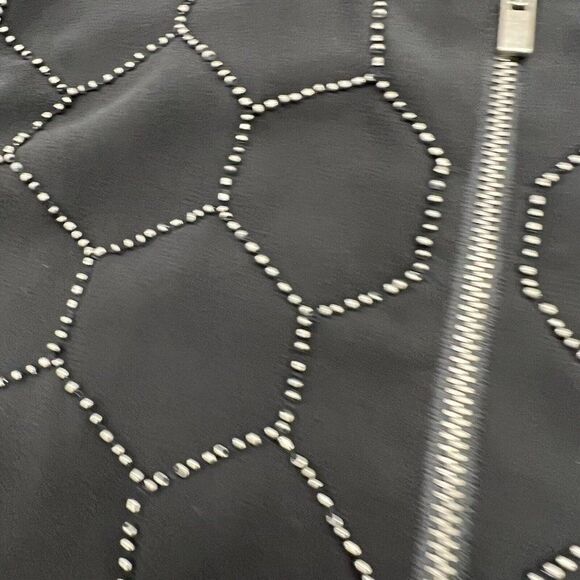 Chico's Women's 3/XL Full Zip Jacket Black Long Sleeve Geometric Polyester - Picture 4 of 6